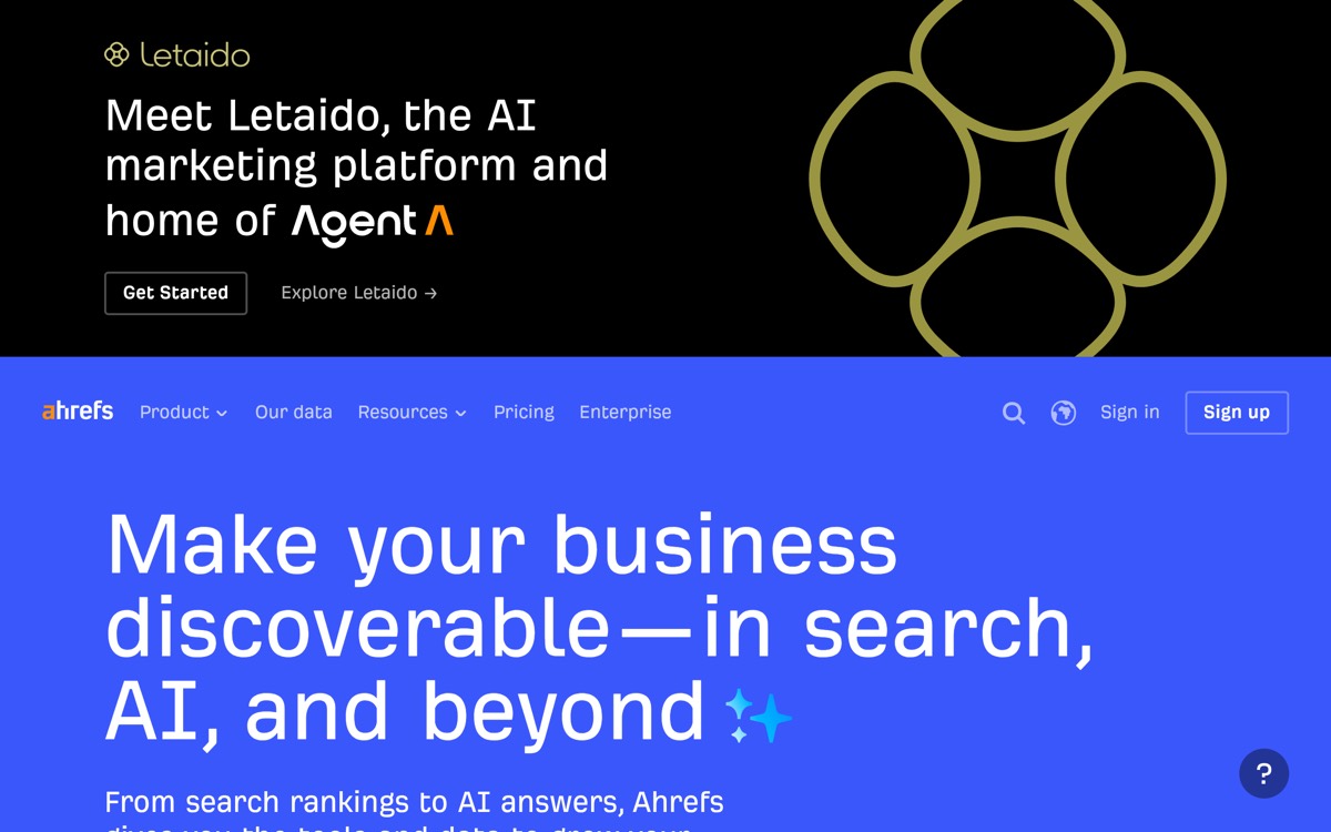 Ahrefs homepage