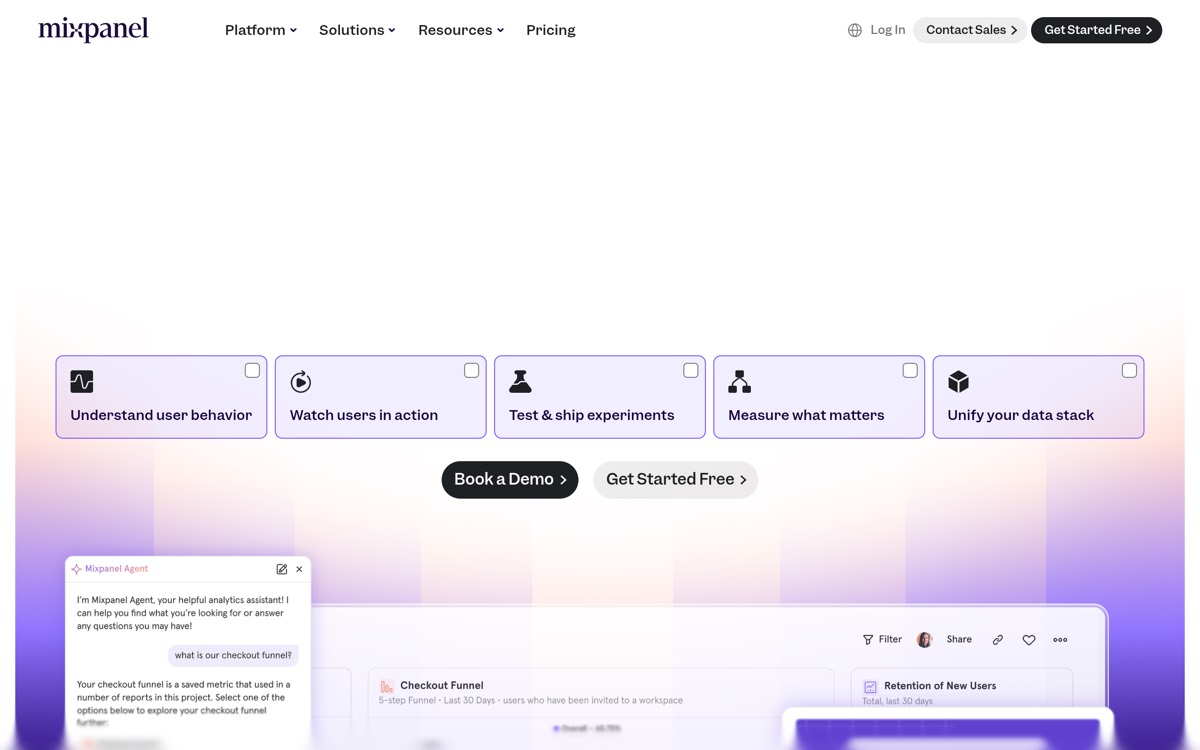 Mixpanel product screenshot