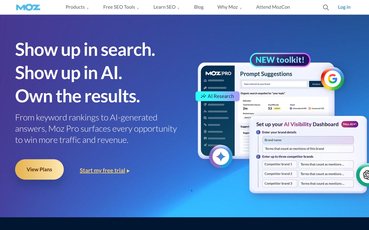 Moz Pro homepage