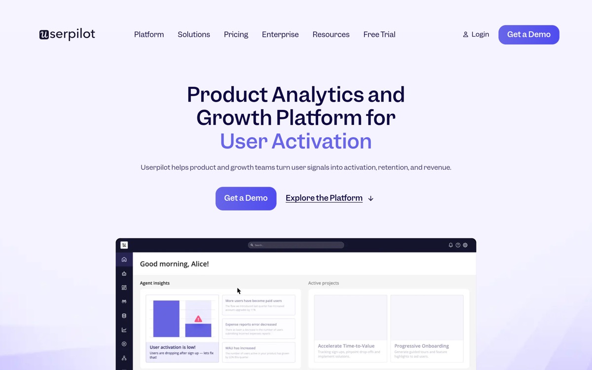 Userpilot product-led growth platform homepage