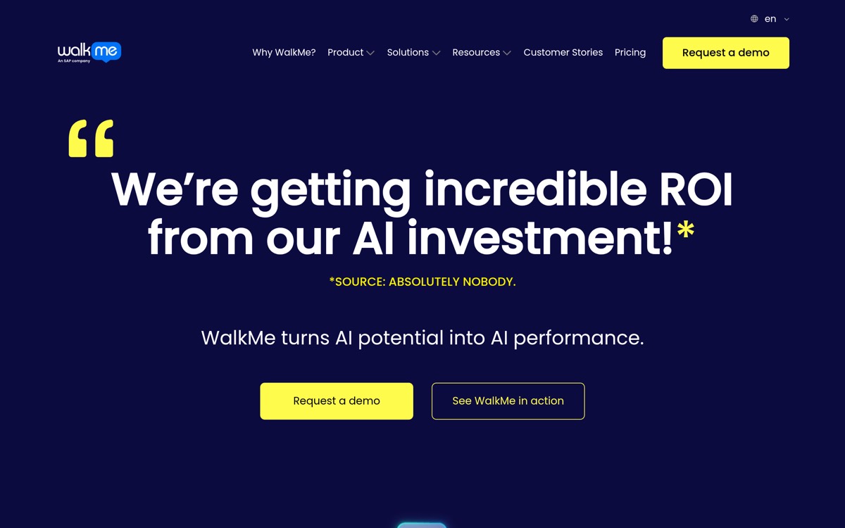 WalkMe digital adoption platform homepage